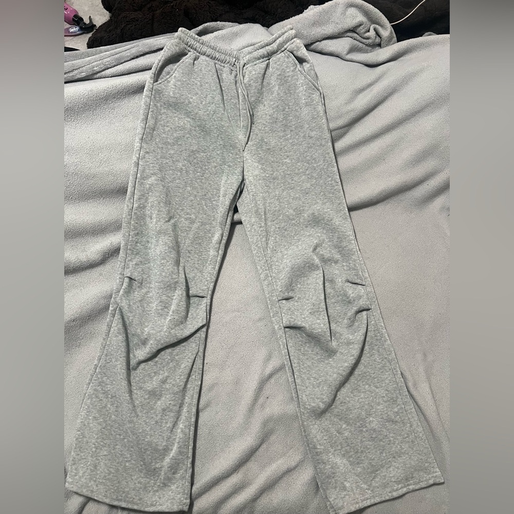SHEIN Light Gray Polyester Pants